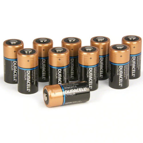 Zoll AED Plus Replacement Type 123 Lithium Batteries (set of 10) with storage sleeve